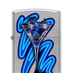 Bricheta Zippo 3686 Blue Cocktail Martini Glass, Zippo