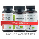 DETOX Complet, pachet promotional (Chlorella + Colon Detox + Green Detox), BIO, RAW, VEGAN, Republica BIO