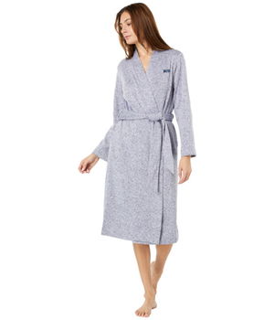 Imbracaminte Femei LLBEAN Lightweight Sweater Fleece Wrap Robe Bright Navy Heather, L.L.BEAN