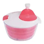 Uscator salata cu centrifuga, Danny Home, din plastic, 5 l, 20.5 x 24.3 cm, rosu, Danny Home