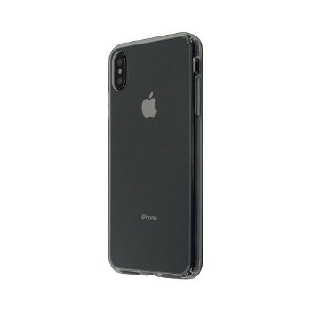 Carcasa iPhone XS Max Just Must Pure II Black (spate transparent, margini flexibile)