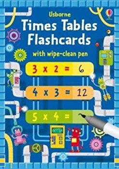 Carduri educativa de activitati "Times tables flash cards", 6 ani+, Usborne