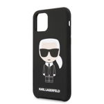 Husa Karl Lagerfeld Ikonik Silicone pentru iPhone 11 Pro Max Negru, Karl Lagerfeld