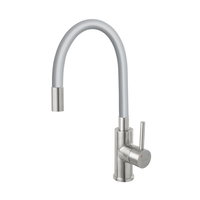 Baterie de bucatarie, Ferro, Zumba, cu pipa flexibila gri, 