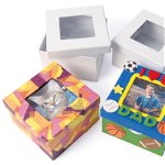 Cutie din carton cu capac transparent, 12 x 12 x 7.6 cm, edituradiana.ro