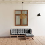 Set mobilier de gradina cu perne vidaXL, 4 piese, lemn masiv de pin, 70 x 70 x 67 cm, 48.12 kg