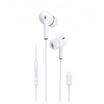 Casti Stereo In Ear Dudao Cu Mufa Lightning Compatibile Cu Device-uri Apple, Albe - X14L, Dudao