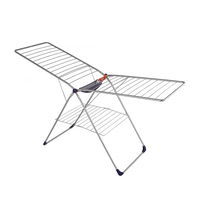 Uscator rufe tip suport Caprice, cu cos pentru carlige, argintiu, metal, 1890 x 610 x 900 mm