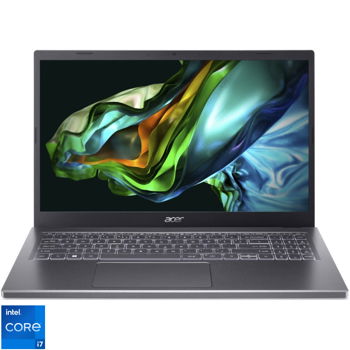 Laptop Acer 15.6'' Aspire 5 A515-58M, FHD IPS, Procesor Intel® Core™ i7-1355U (12M Cache, up to 5.00 GHz), 16GB DDR5, 512GB SSD, Intel Iris Xe, No OS, Steel Grey, Acer