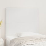 vidaXL Tăblii de pat, 2 buc, alb, 100x5x78/88 cm, piele ecologică, vidaXL