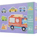 Set 6 Puzzle Vehicule cu 33 piese mari din carton, Krista