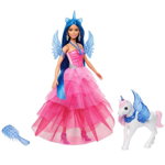 Papusa Aniversara 65 ani Barbie Printesa Sapphire cu Unicorn, Mattel
