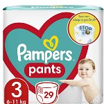 Scutece chilotel Pants Pampers. Marimea 3, 6-11 kg, 29 buc, Pampers
