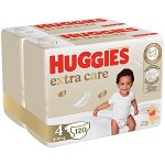Pachet Scutece Huggies Extra Care 4, Mega, 8-16 kg, 120 buc