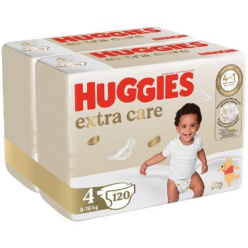 Pachet Scutece Huggies Extra Care 4, Mega, 8-16 kg, 120 buc, Huggies