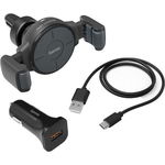 Suport auto cu incarcare wireless HAMA 187241 FC-10 Flex-Set, ventilatie, Fast Charge, negru