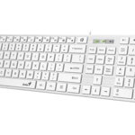 Tastatura Genius SlimStar 126 cu fir, USB, multimedia, 104 taste + 12 taste multimedia, alb, GENIUS