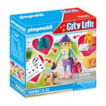 Playmobil - Set de constructie Fetita la moda cu catel City Life
