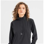Nike, Bluza cu fenta cu fermoar pentru alergare, Alb/Negru, M