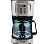 Cafetiera cu Afisaj LED, 1.5 L, 900 W, 12 cesti, Timer, Termorezistenta, Control digital, Filtru permanent, Argintiu, Zilan