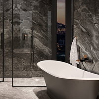 Baterie cada - dus incastrata FDesign Ardesia negru - rose gold cu corp incastrat