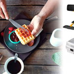 Sandwich Maker MPM MOP-33M, 1200 W, 3 Tipuri de placi Grill/ Sandwich/ Waffle, Placi antiaderente (Alb/Argintiu), Mpm