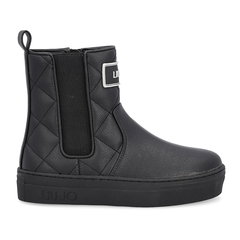 Liu Jo, Cizme mid-calf de piele ecologica cu segmente din material textil, Negru, 26 EU Liu Jo, Cizme mid-calf de piele ecologica cu segmente din material textil, Negru, 26 EU