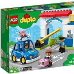 Set 38 piese constructie Duplo - Statie de politie, Lego, Multicolor
