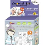 Cutie creativa cu role pentru colorat, 3 buc/set, Stick"n Little Designer - iarna, StickN