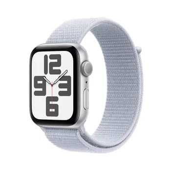 Apple Watch SE GPS, 40mm Silver Aluminium Case, Blue Cloud Sport Loop
