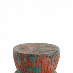 Taburet Masuta Oriental, Lemn, Multicolor, 37x36.5x36 cm