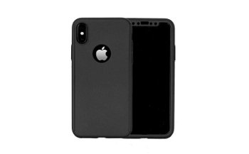 Husa Apple iPhone X Flippy Full Cover 360 Negru + Folie de protectie, Alotel