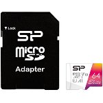 Card de memorie Silicon Power Elite, microSDXC, 64GB, Class 10, UHS-I U1, V10, A1 + Adaptor SD, Silicon Power