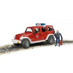 Masinuta de Pompieri Bruder 1:16 Jeep Wrangler Unlimited Rubicon cu Figurina, BR02528