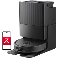 Aspirator robot Roborock QREVO 5AE QRSP52-00, 12000 Pa, 0.33 l, Autonomie 180 minute, 60 W, Nvagare LDS, FlexiArm Mop (Negru), Roborock