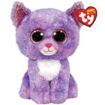 Jucarie de plus Ty - Beanie Boos, Pisica Lavanda, 15 cm