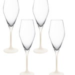 Set 4 pahare sampanie Villeroy & Boch Manufacture Rock Blanc Flute 260 ml, Villeroy&Boch