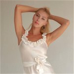 Rochie Elise Volla, Quality Satin Dress, Soft Ivory, 