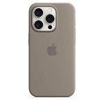 Husa de protectie Apple Silicone Case cu MagSafe iPhone 15 Pro, Culoare Clay