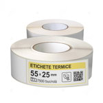 Role etichete termice autoadezive 55x25 mm 7500 etichete/rola