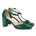 Sandale elegante din piele naturala verde 5061