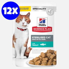 Hrana umeda pisici, Hill's Science Plan Feline Sterilised Adult Pastrav, 12x85 g, Hills Hrana umeda pisici, Hill's Science Plan Feline Sterilised Adult Pastrav, 12x85 g, Hills