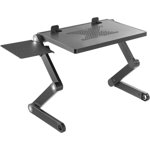Stand laptop multifunctional A+ SLL031, ventilat cu mouse pad, 380x260mm