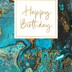 Felicitare - Gold Rush - Happy Birthday, Albastru, Standard, Hartie, 120 x 170 mm