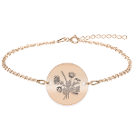 Flora - Bratara personalizata buchet flori banut din argint 925 placat cu aur roz, BijuBOX