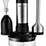 Blender de mana Royalty Line   ESMS800 - Set de blender de mana 3 in 1 - 800W - Tocator - Blender - Blender de mana puternice - Mixer de mana cu tel si setari de viteza - Otel inoxidabil   Negru