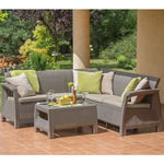 Set mobilier gradina cappuccino-sand Keter Corfu Relax, Keter