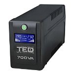 UPS NOU TED Electric 700VA / 400W Line Interactive, 2 iesiri schuko, Display LCD, TED Electric