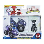 Figurina cu vehicul, Spiderman, Spidey and his Amazing Friends, Black Panther