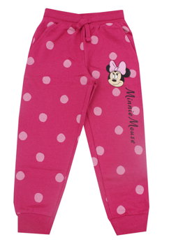 Pantaloni trening, bumbac, Minnie Mouse, roz cu buline, Disney